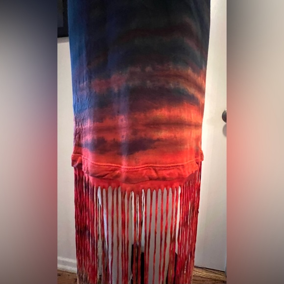 Raquel Allegra Sunset Tie Dye Fringe Jersey Dress. Size S. - Picture 4 of 6